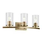 Crosby Vanity Light Natural Brass 3 Light