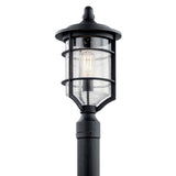 Royal Marine Outdoor Post Lantern Light Distressed Black