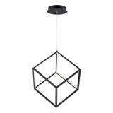 4 Square 1-Light LED Pendant by ET2 - Black