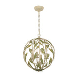 Broche 16'' Champagne Green Tea Chandelier by Crystorama