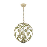 Broche 16'' Champagne Green Tea Chandelier by Crystorama