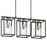 Kitner Linear Chandelier Natural Brass