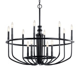 Capitol Hill 1 Tier Chandelier Black 12 Light