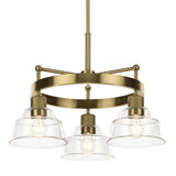Eastmont Chandelier Brushed Brass 3 Light