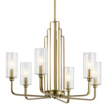 Kimrose Chandelier Brushed Natural Brass 6 Light