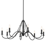 Freesia Chandelier Textured Black 8 Light
