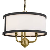 Heddle Drum Semi Flush Chandelier Natural Brass