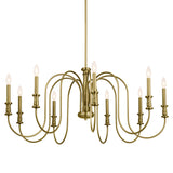 Karthe Chandelier Natural Brass 9 Light