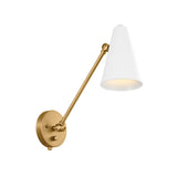 Sylvia Wall Sconce Natural Brass & White 1 Arm