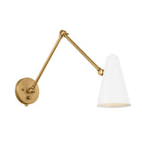 Sylvia Wall Sconce Natural Brass & White 2 Arm