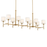 Ali Drum Linear Chandelier Brushed Natural Brass