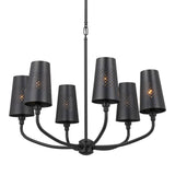 Adeena Bell 1 Tier Chandelier Black 6 Light