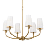 Adeena Bell Chandelier Brushed Natural Brass 6 Light