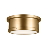 Serca Flush Semi Flush Mount Brushed Natural Brass 14.25 Inch