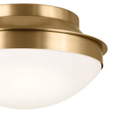 Bretta Flush Semi Flush Mount Brushed Natural Brass 13.5 Inch