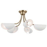 Arcus Semi Flush Chandelier Champagne Bronze & White
