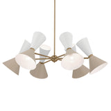 Phix Cone Chandelier Champagne Bronze & Greige & White 12 Light