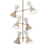 Phix Cone Foyer Pendant Champagne Bronze & Greige & White