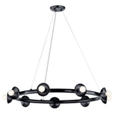 Palta 1 Tier Chandelier Black 9 Light