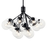 Silvarious Semi Flush Chandelier Black 12 Light