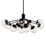 Silvarious Linear Semi Flush Chandelier Black