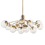 Silvarious Linear Semi Flush Chandelier Champagne Bronze