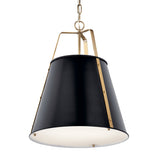 Etcher Cone Pendant Black 18 Inch