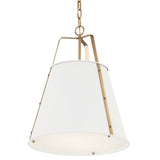 Etcher Cone Pendant White 18 Inch