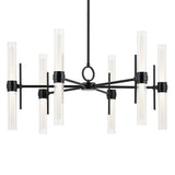 Riven Cylinder Chandelier Black