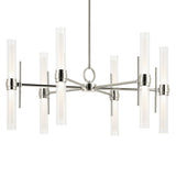 Riven Cylinder Chandelier Polished Nickel