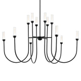 Moraine Cylinder Chandelier Black 50 Inch