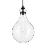 Laria Hour Glass Pendant Black 14 Inch