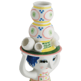 Bjørn Wiinblad Lady with Hat Candleholder, Yellow, H: 6.3" By Bjorn Wiinblad
