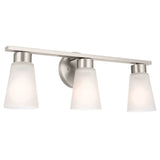 Stamos Vanity Cone Light Brushed Nickel 3 Light