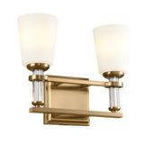 Rosalind Vanity Light Brushed Natural Brass 2 Light