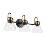 Farum Cone Vanity Light Black 3 Light