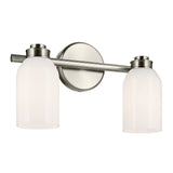 Shae Cylinder Vanity Light Brushed Nickel 2 Light