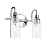 Kavi Cylinder Vanity Light Chrome 2 Light