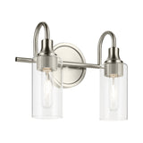 Kavi Cylinder Vanity Light Brushed Nickel 2 Light