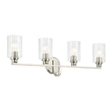 Gioe Vanity Cylinder Light Brushed Nickel 4 Light