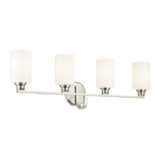 Gioe Cylinder Vanity Light Brushed Nickel 4 Light