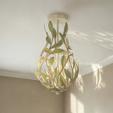 Broche 9'' Champagne Green Tea Semi Flush Mount by Crystorama