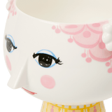 Bjørn Wiinblad Eva Flower Pot on Base, Pink/Yellow, H: 5.8" By Bjorn Wiinblad