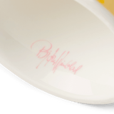 Bjørn Wiinblad Eva Flower Pot on Base, Pink/Yellow, H: 5.8" By Bjorn Wiinblad