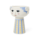 Bjørn Wiinblad Eva Vase, Light Blue/Yellow, H: 7.3" By Bjorn Wiinblad