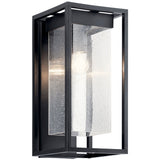 Mercer Outdoor Wall Light Black with Silver Highlights 18.75 Inch