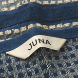 JUNA Check Towels, Dark Blue/Sand Bath Towel By JUNA