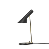 Arne Jacobsen Lamps Mini Table Lamp, Black/Brass, H: 17" By Arne Jacobsen