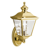 Bay Shore Outdoor Wall Light Polished Brass 9.5 Inch