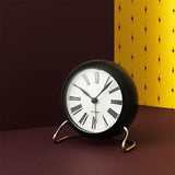 Arne Jacobsen Roman Table Clock, White/Black, Ø: 4.3" By Arne Jacobsen